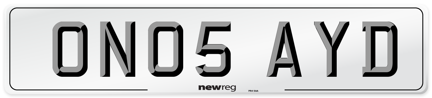 ON05 AYD Number Plate from New Reg